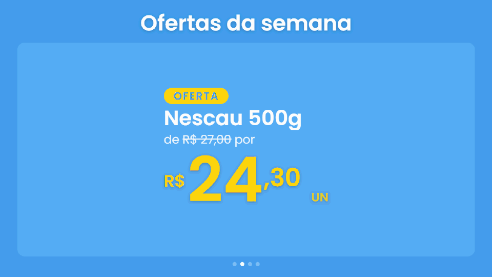 Exibição rodando: os anúncios se alternam automaticamente